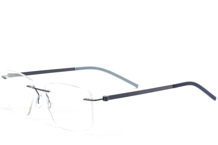 Invisible Blue Metal Glasses #BS2012-0856