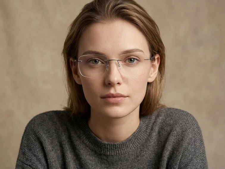 Gafas invisibles de metal gris #BS2012-0860
