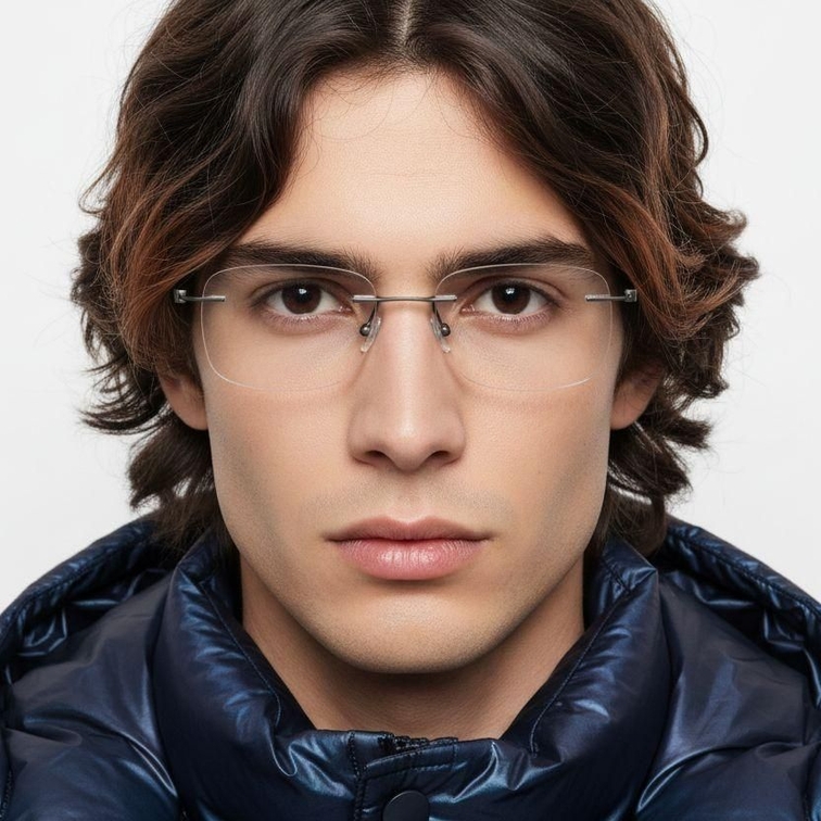 Lunettes invisibles en métal gris #BS2012-0860