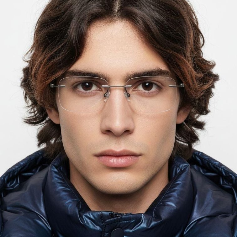 Unsichtbare graue Metallbrille #BS2012-0860