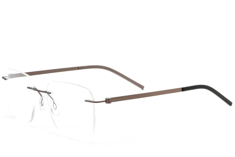 Invisible Brown Metal Glasses #BS2012-0861