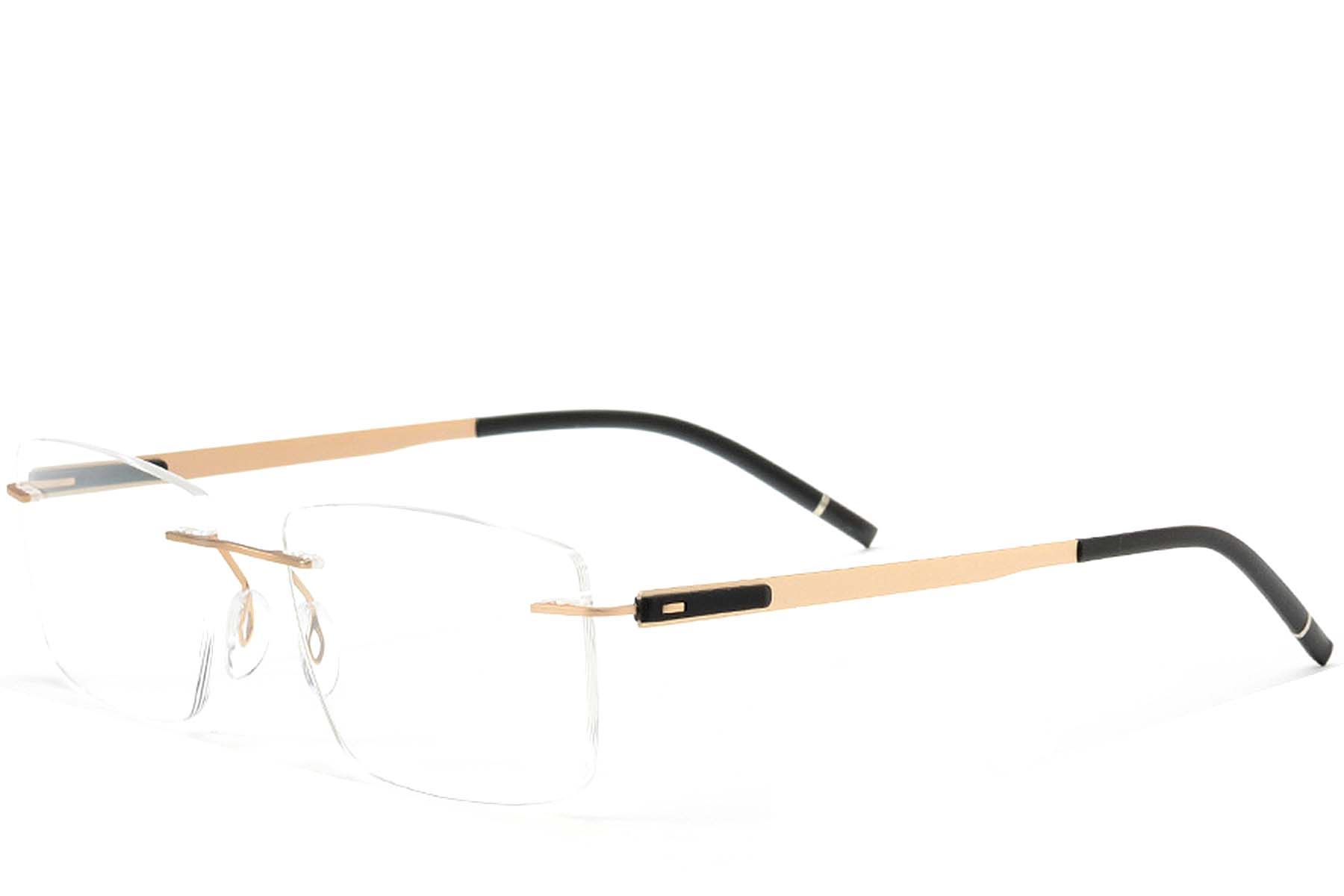 Unsichtbare goldene Metallbrille #BS2012-0864