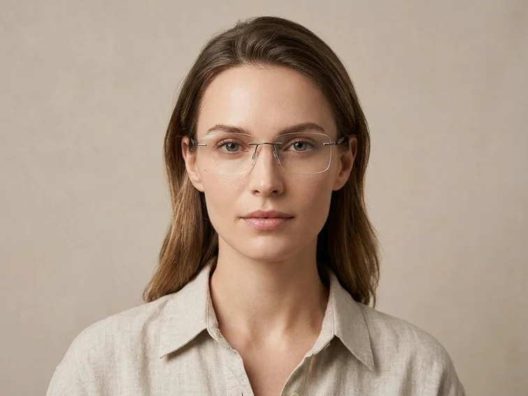 Gafas invisibles de metal gris #BS2012-0866