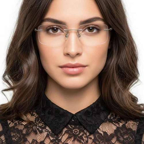 Invisible Grey Metal Glasses #BS2012-0866