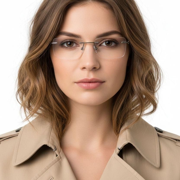 Gafas invisibles de metal gris #BS2012-0872