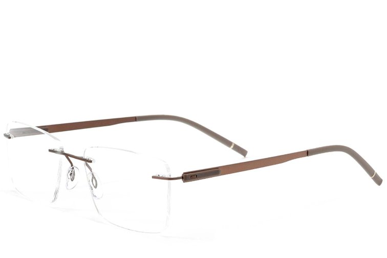 Invisible Brown Metal Glasses #BS2012-0873
