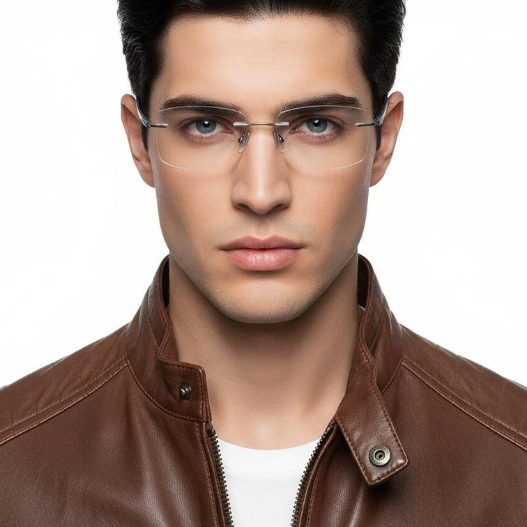 Lunettes invisibles en métal argenté #BS2012-0879