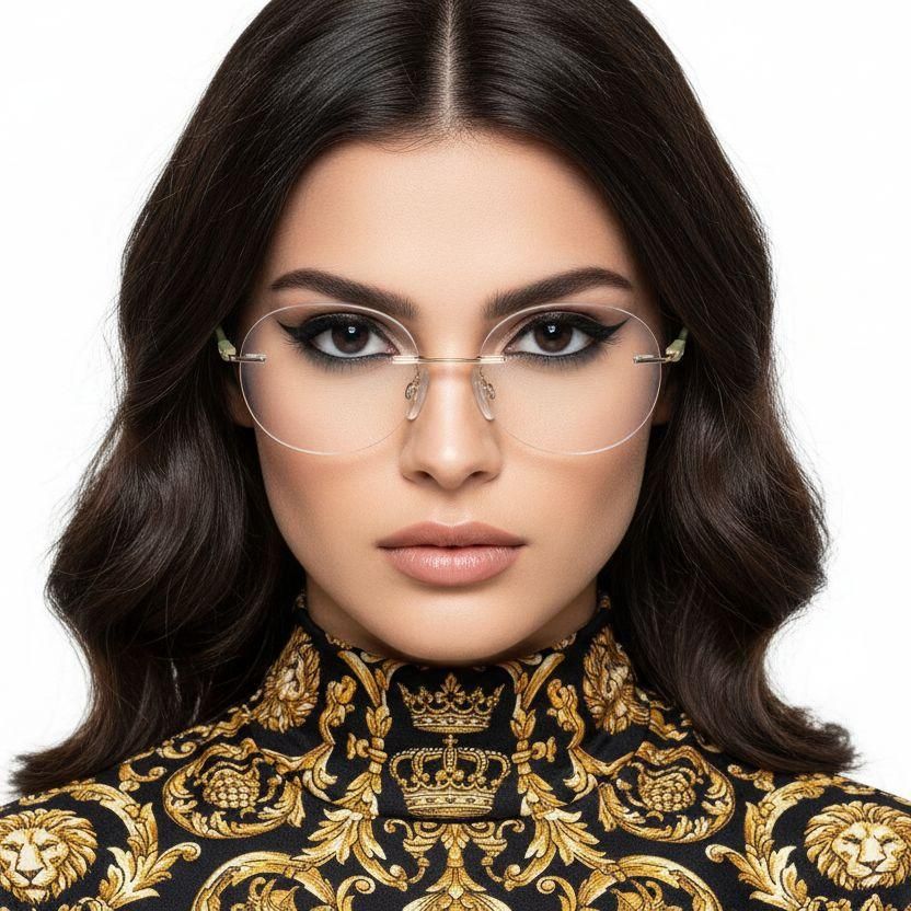 Invisible Golden Metal Glasses #BS2012-0883