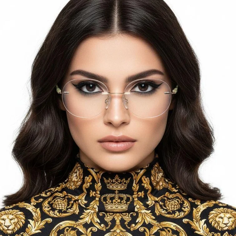 Invisible Golden Metal Glasses #BS2012-0883