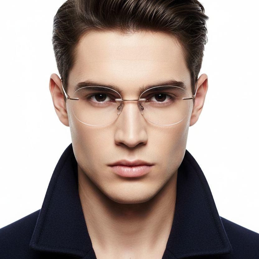 Invisible Pink Metal Glasses #BS2012-0885