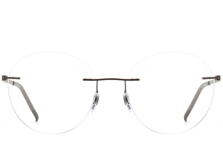 Invisible Brown Metal Glasses #BS2012-0886