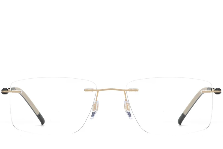 Gafas invisibles de metal dorado #BS2012-0888
