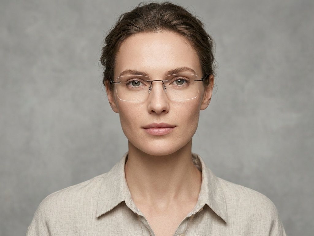 Invisible Brown Metal Glasses #BS2012-0891