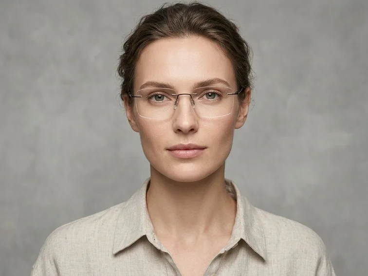 Invisible Brown Metal Glasses #BS2012-0891