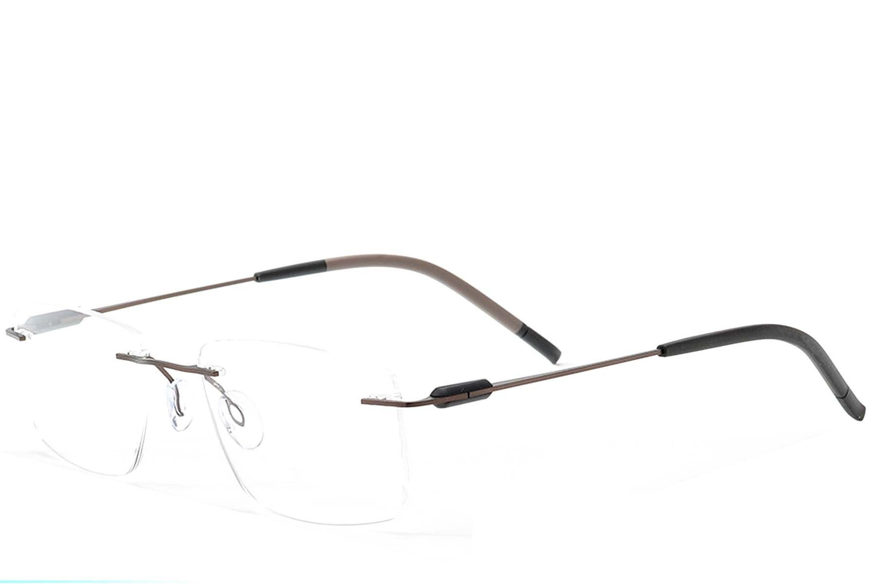 Invisible Brown Metal Glasses #BS2012-0891