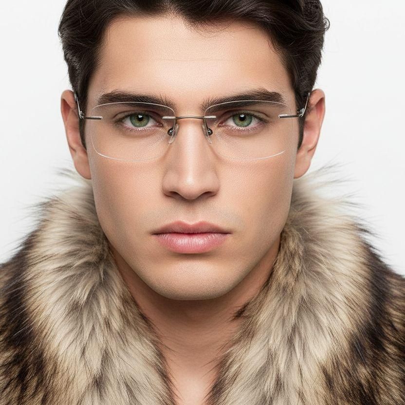 Invisible Brown Metal Glasses #BS2012-0891