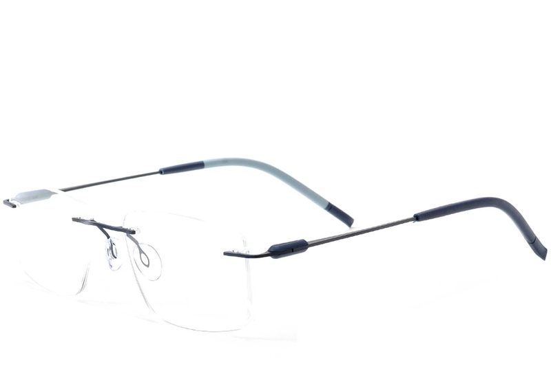 Invisible Blue Metal Glasses #BS2012-0892