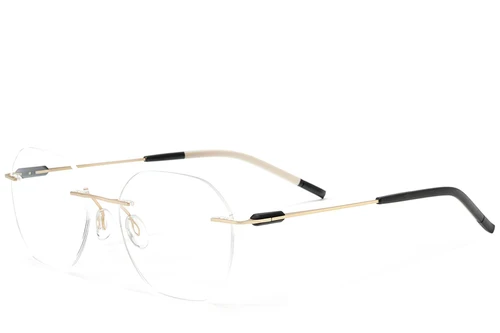 Unsichtbare goldene Metallbrille #BS2012-0894