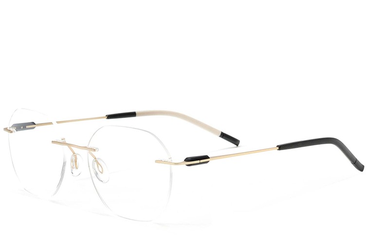 Gafas invisibles de metal dorado #BS2012-0894
