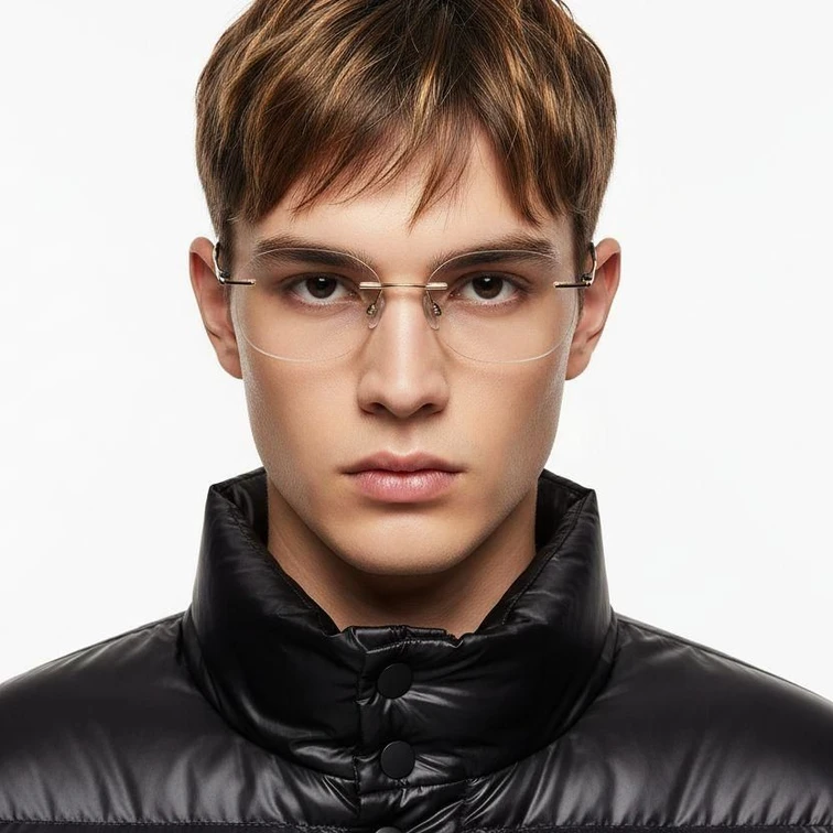 Gafas invisibles de metal dorado #BS2012-0894