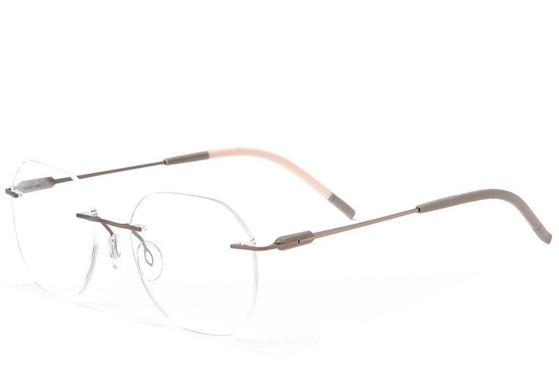 Invisible Brown Metal Glasses #BS2012-0897