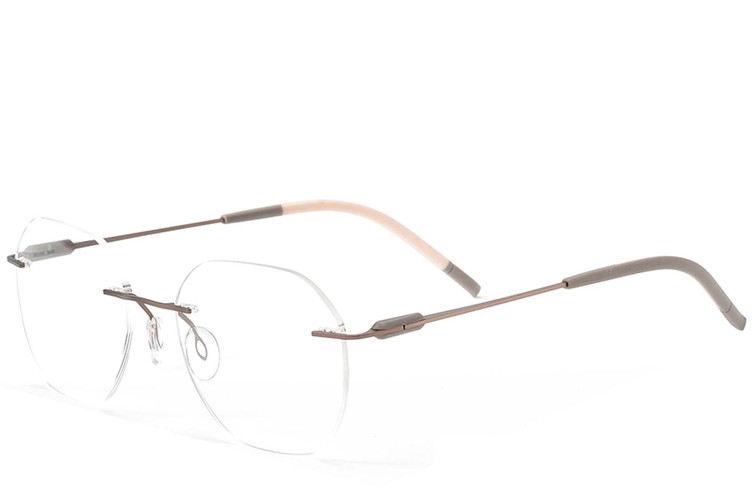 Gafas invisibles de metal marrón #BS2012-0897