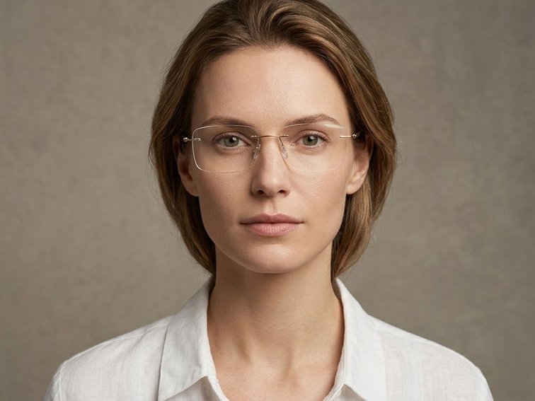 Invisible Golden Metal Glasses #BS2012-0900