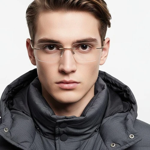 Invisible Golden Metal Glasses #BS2012-0900