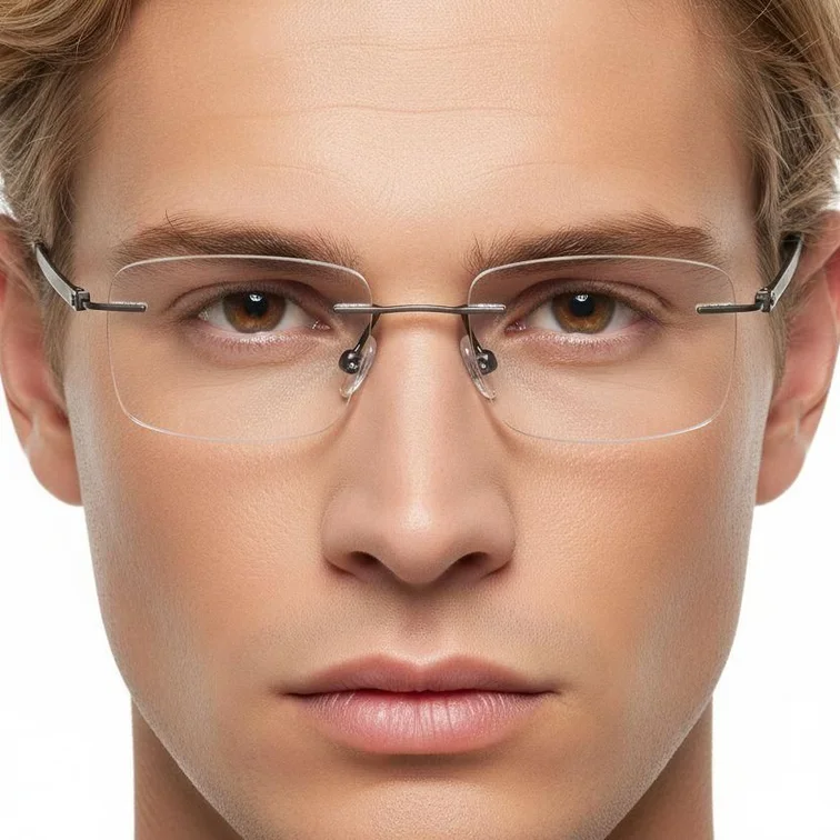 Lunettes invisibles en métal gris #BS2012-0902
