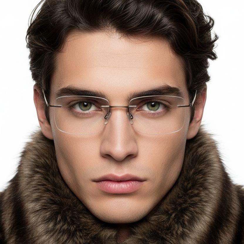 Invisible Brown Metal Glasses #BS2012-0903