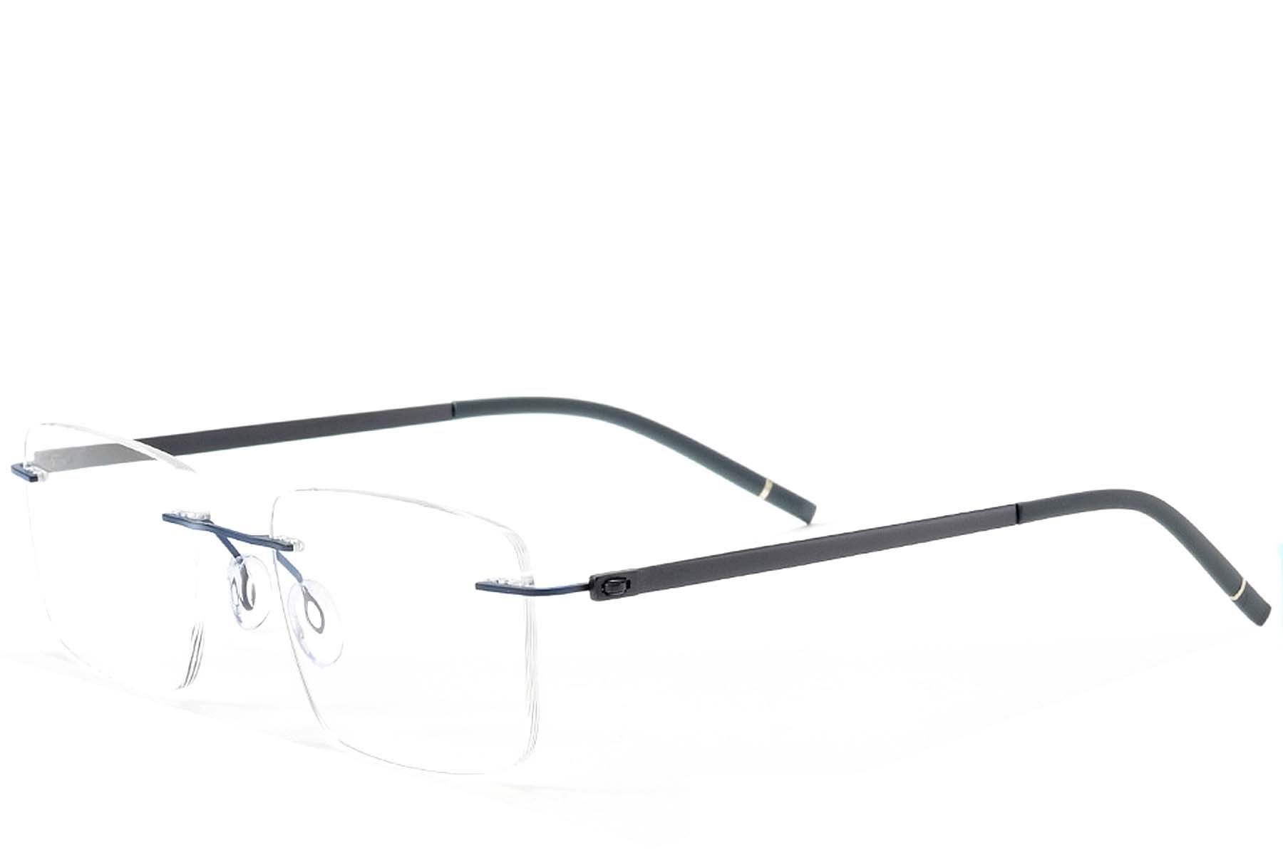 Invisible Blue Metal Glasses #BS2012-0904