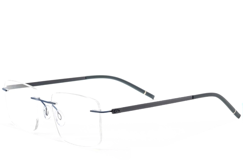 Invisible Blue Metal Glasses #BS2012-0904