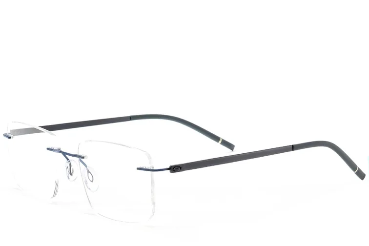 Invisible Blue Metal Glasses #BS2012-0904