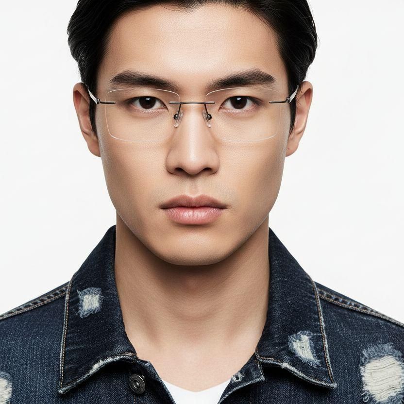 Gafas invisibles de metal gris #BS2012-0908