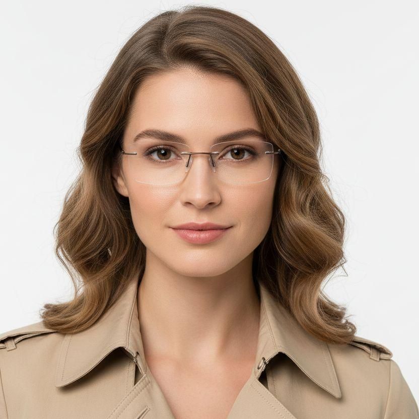 Invisible Brown Metal Glasses #BS2012-0909