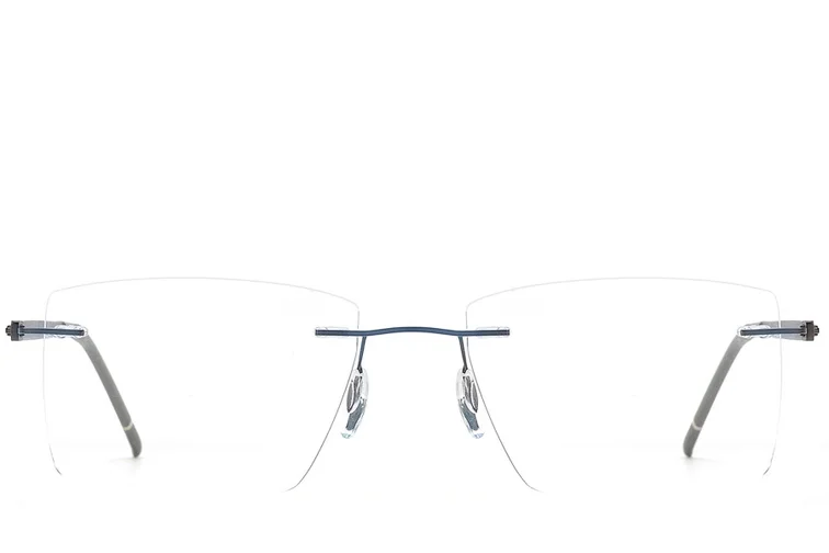 Invisible Blue Metal Glasses #BS2012-0910