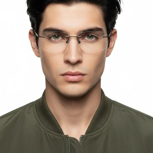 Invisible Blue Metal Glasses #BS2012-0910