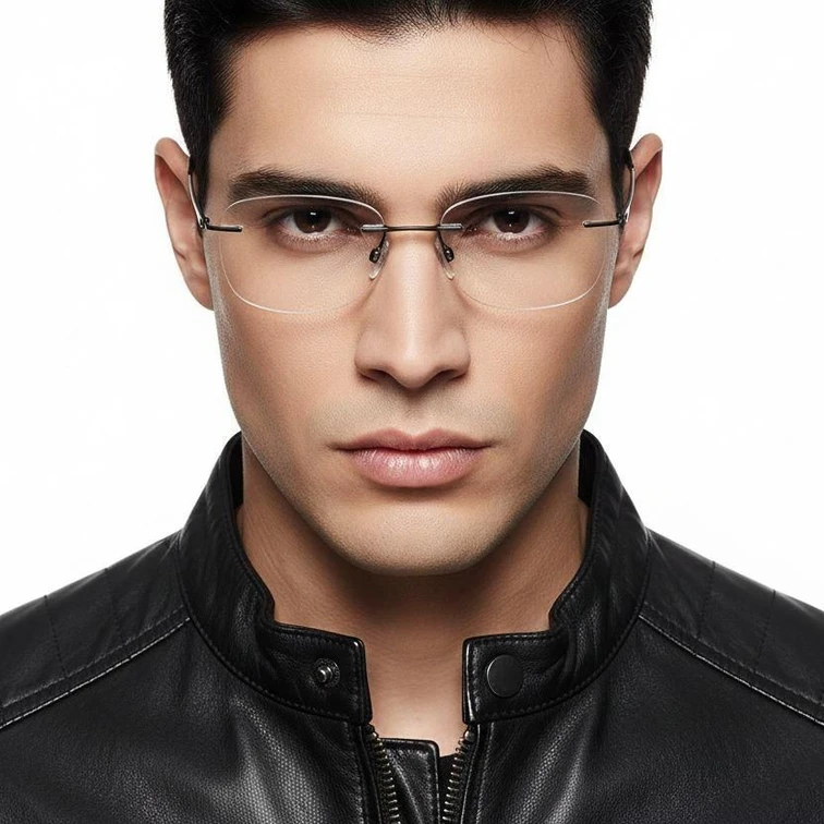Gafas invisibles de metal negro #BS2012-0911