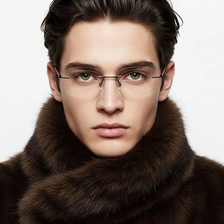 Gafas invisibles de metal negro #BS2012-0921