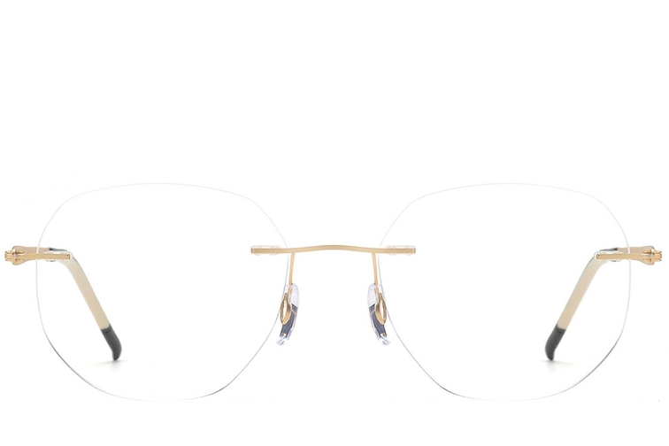 Gafas invisibles de metal dorado #BS2012-0922