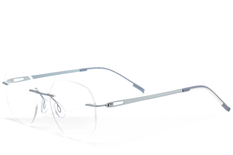 Invisible Blue Metal Glasses #BS2012-0924