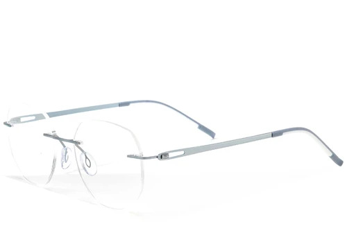 Invisible Blue Metal Glasses #BS2012-0924