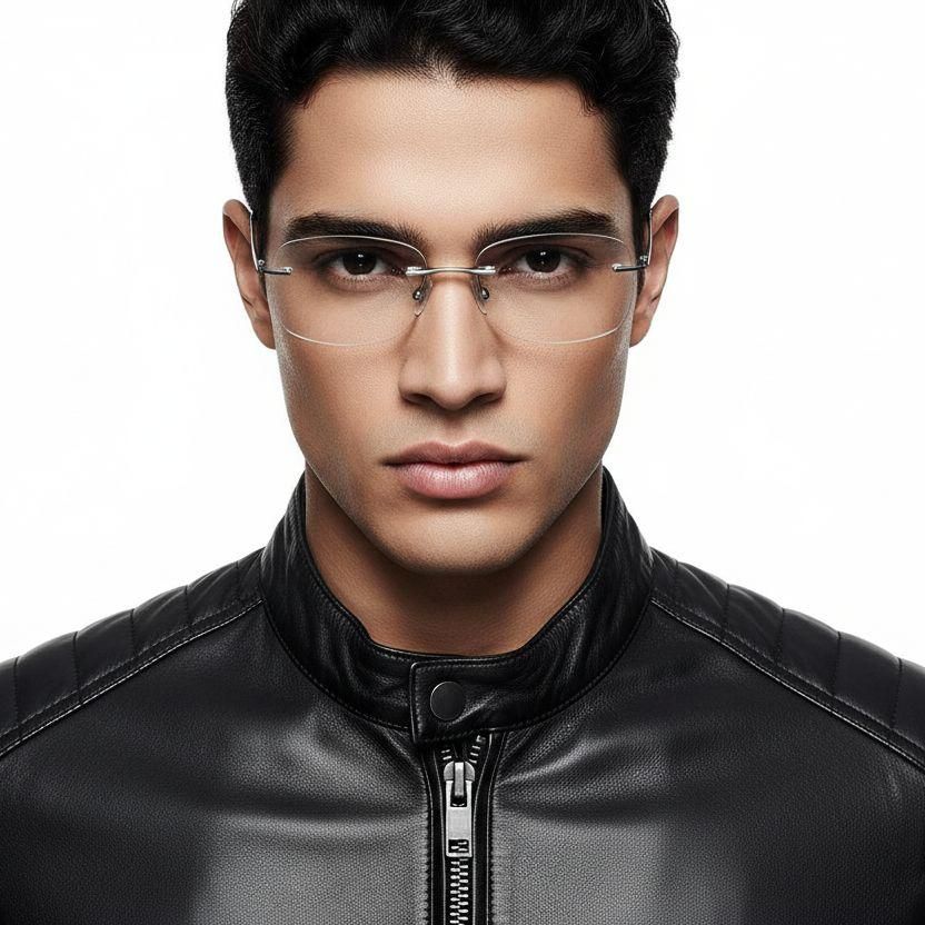 Invisible Blue Metal Glasses #BS2012-0924