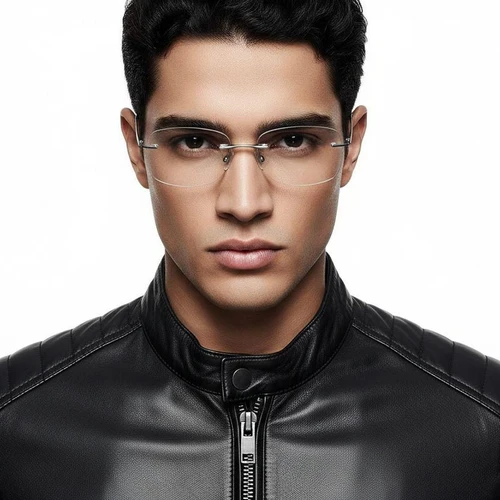 Invisible Blue Metal Glasses #BS2012-0924