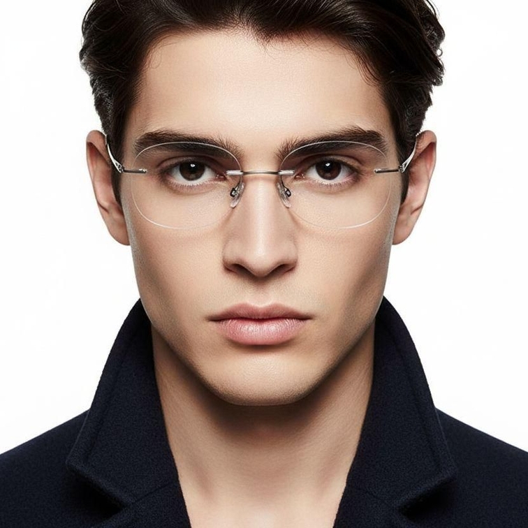 Gafas invisibles de metal plateado #BS2012-0929