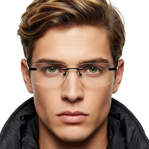 Lunettes invisibles en métal noir #BS2012-0934