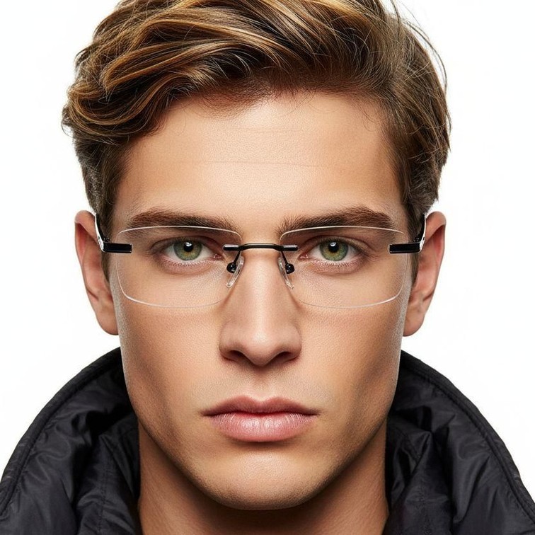 Gafas invisibles de metal negro #BS2012-0934