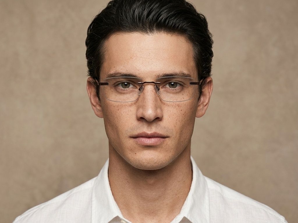 Invisible Brown Metal Glasses #BS2012-0935