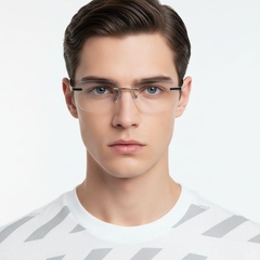 Occhiali invisibili in metallo argentato #BS2012-0938