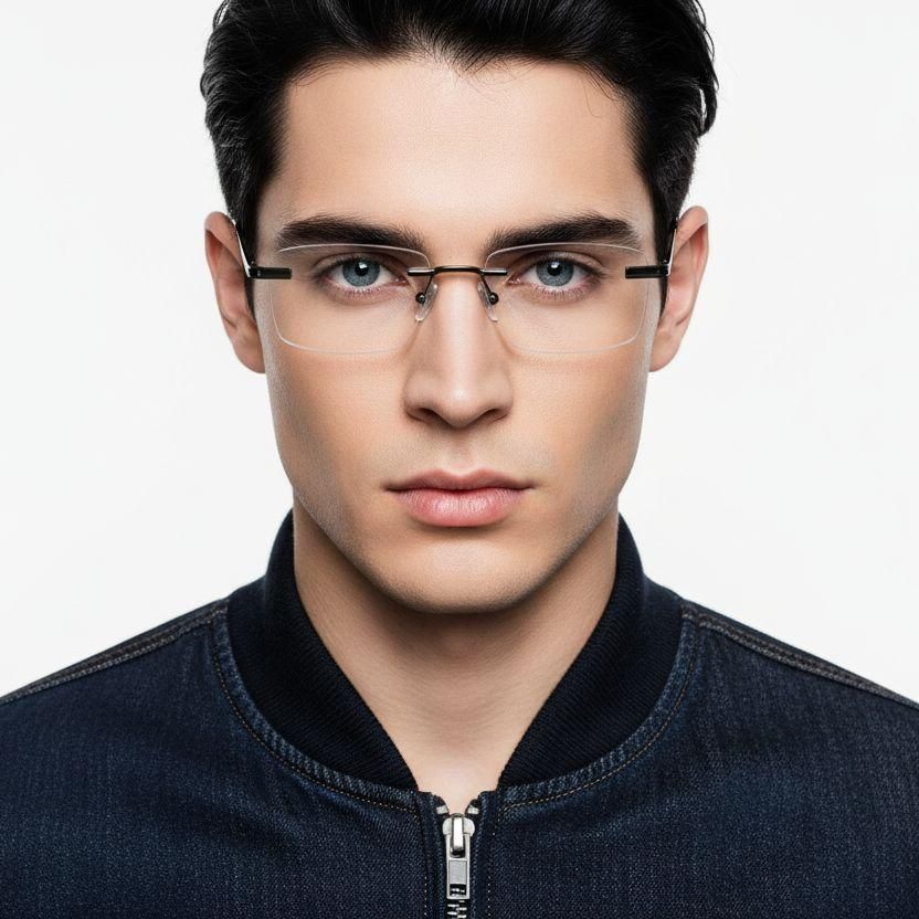 Invisible Gray Metal Glasses #BS2012-0940